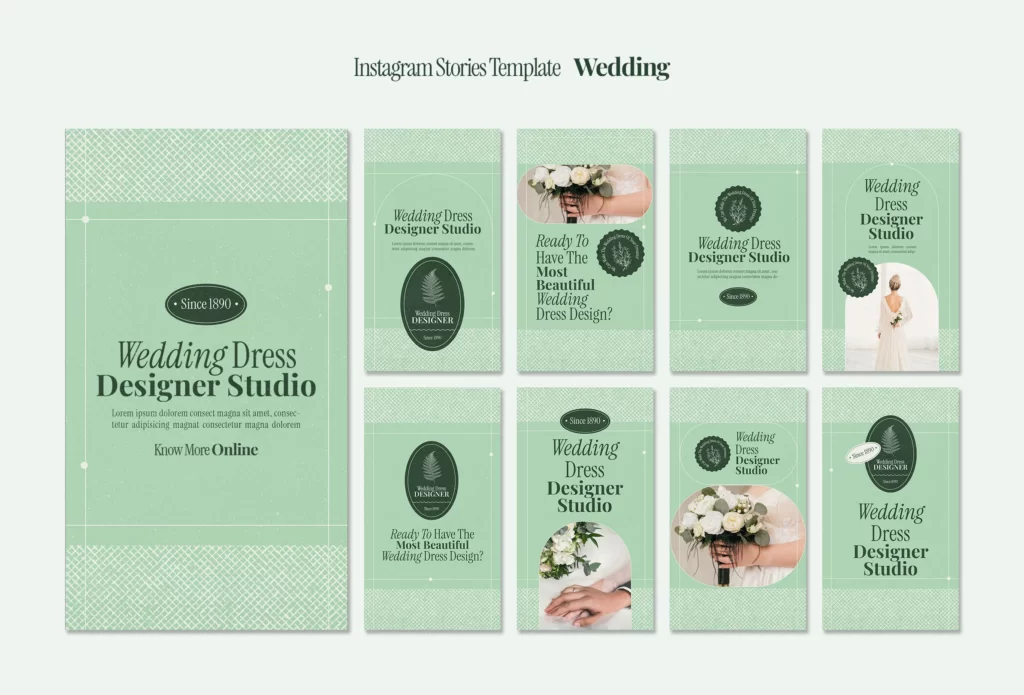 Customizable wedding invitation templates from Canva and Etsy.