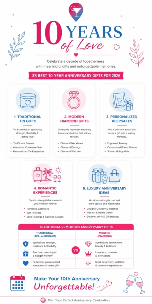 35 Best 10-Year Anniversary Gifts (Traditional & Modern Ideas for 2026)