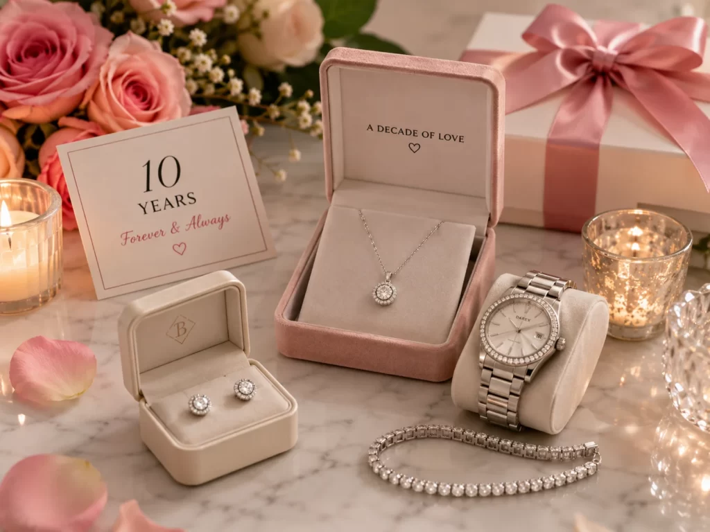 Modern 10 Year Anniversary Gifts Featuring Diamonds
