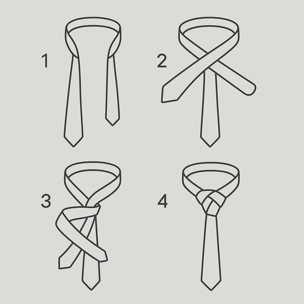 A minimalist line art diagram shows how to tie an Eldredge knot, with numbered steps over a soft gray background.
