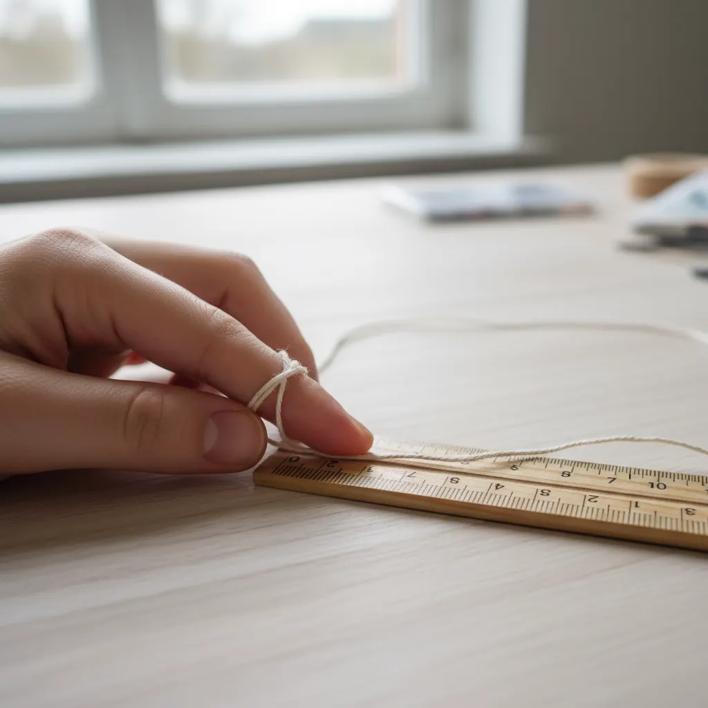 String method to measure ring size at home.