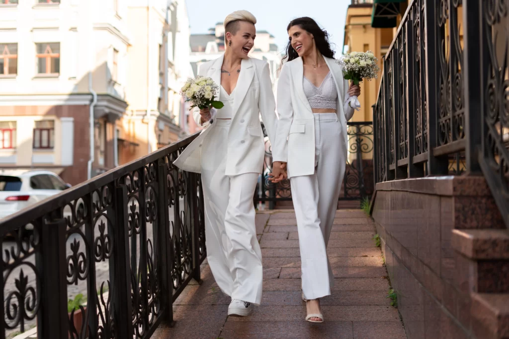 Satin jumpsuit alternative for modern Summer Wedding outfit