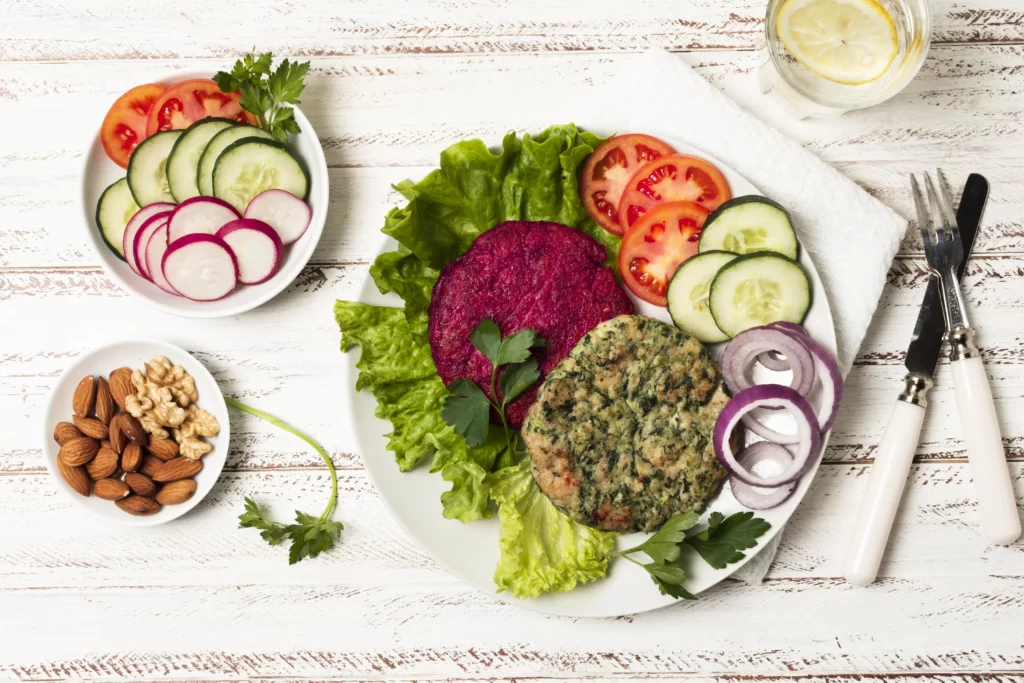Catering Trends - A vibrant, plant-based dish with fresh vegetables and grains highlighting health-conscious catering.