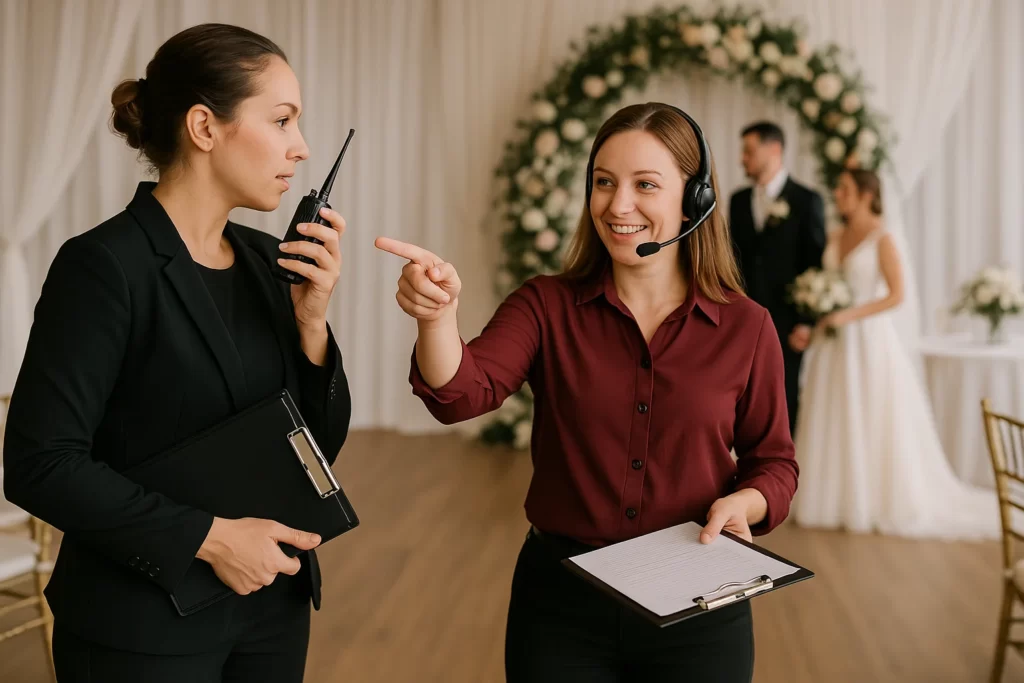 wedding day coordination behind the scenes
