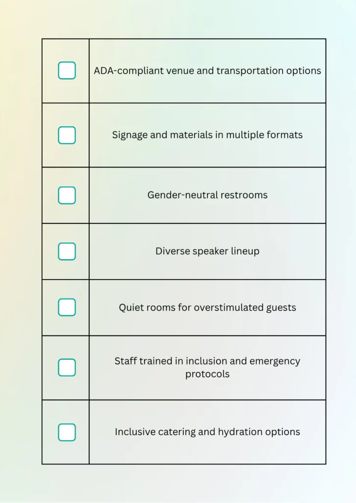 Inclusive Events Checklist