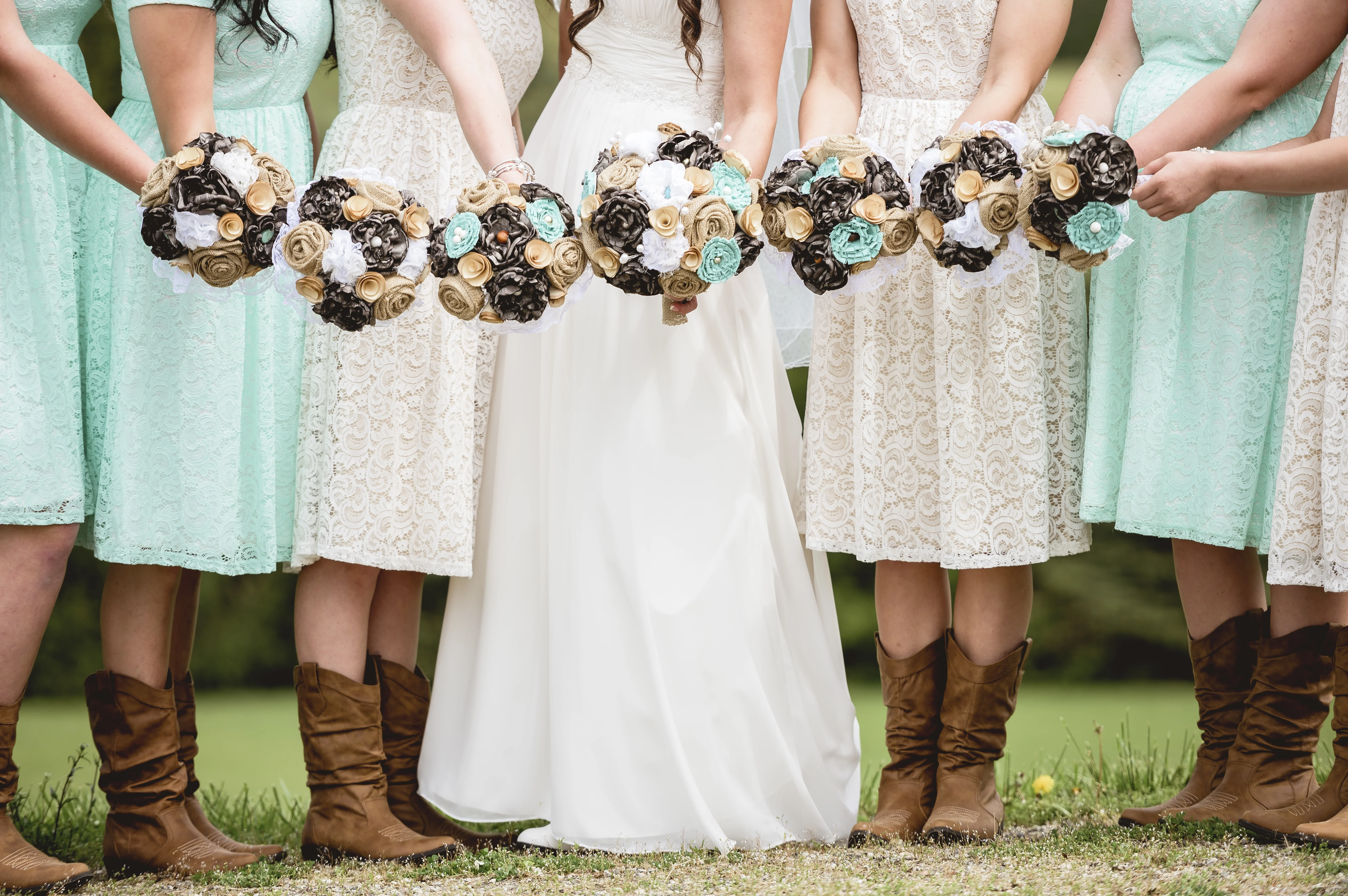 Affordable outdoor wedding ceremony setup in San Antonio with elegant string lights and simple decorations