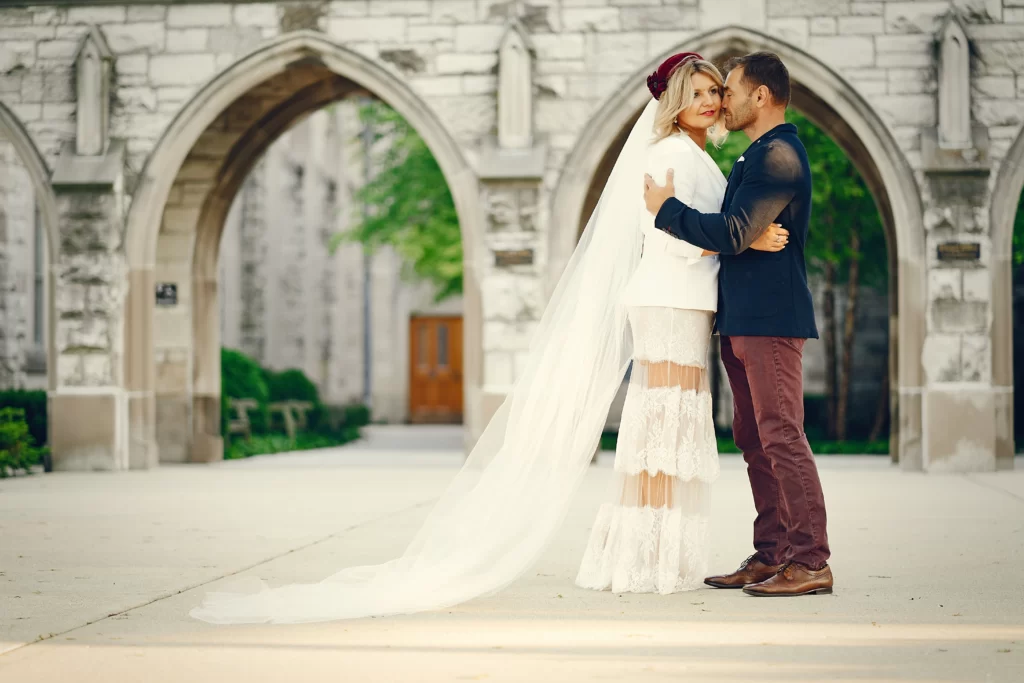 Culturally personalized wedding with traditional textiles and modern DC backdrop