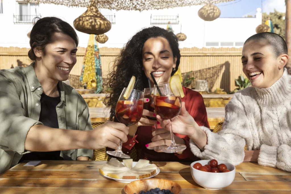 Delicious Tex-Mex spread with margaritas perfect for San Antonio bachelorette party dining