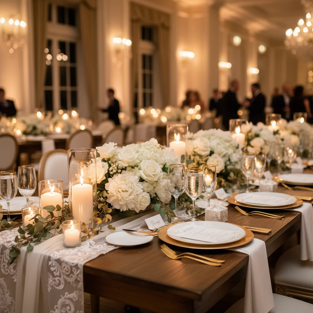 Wedding planning costs in the USA with elegant reception setup