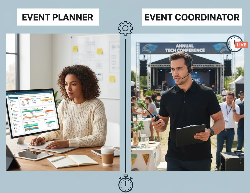 Comparison of event planner vs coordinator responsibilities
