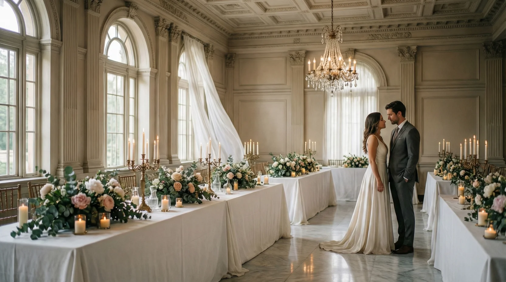 Wedding venues in Washington DC with elegant architecture and reception setup