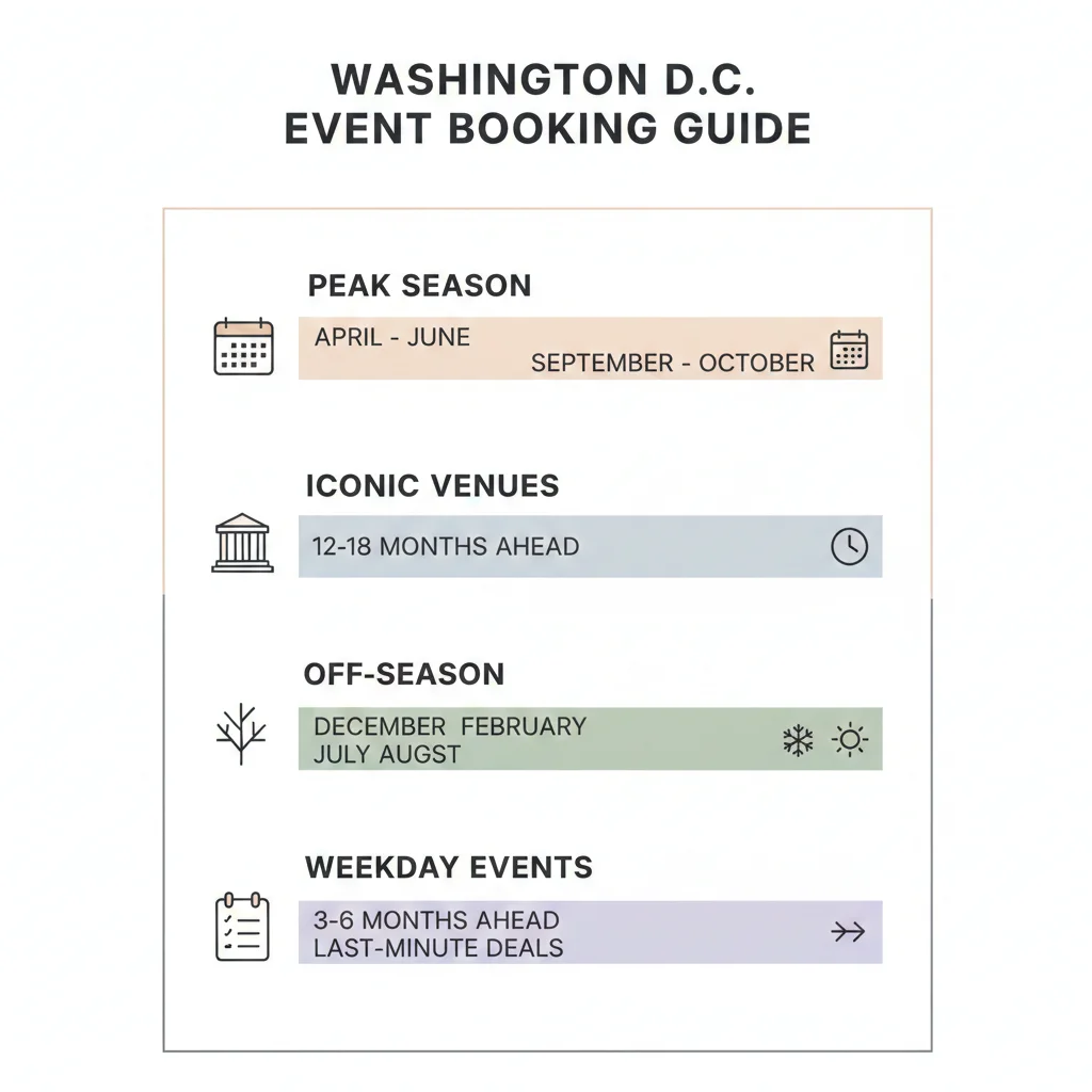 Washington DC venue booking timeline by season and event type