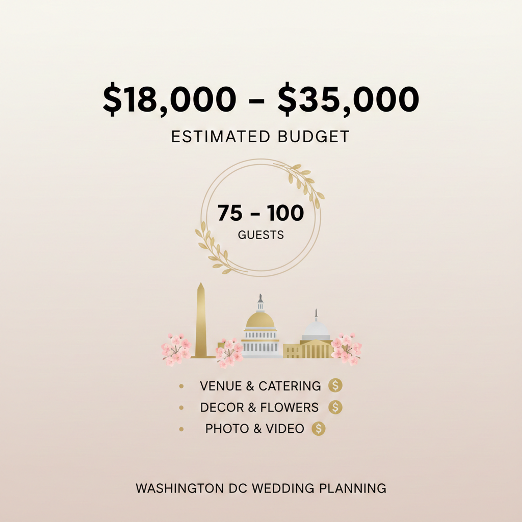 Affordable wedding budget range in Washington DC with guest count breakdown