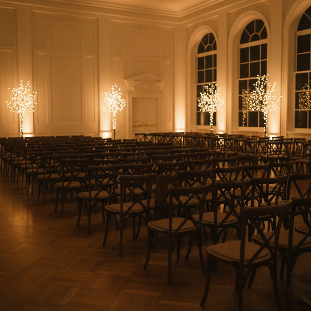 Empty Washington DC event venue prepared ahead of booking timeline