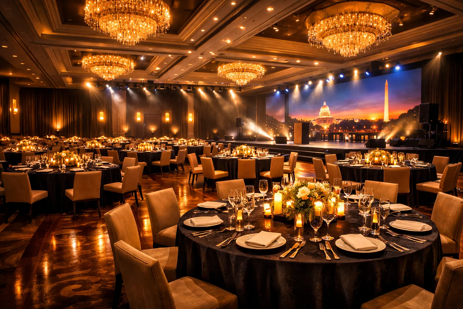 Event venue capacity in Washington DC showing spacious layout below maximum occupancy