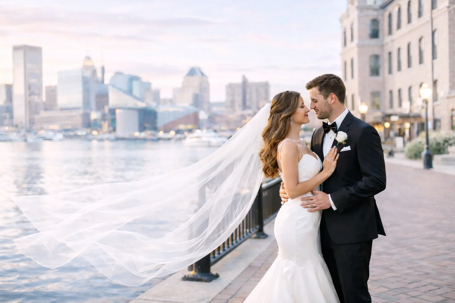 Baltimore wedding venues with historic charm and waterfront views at Inner Harbor