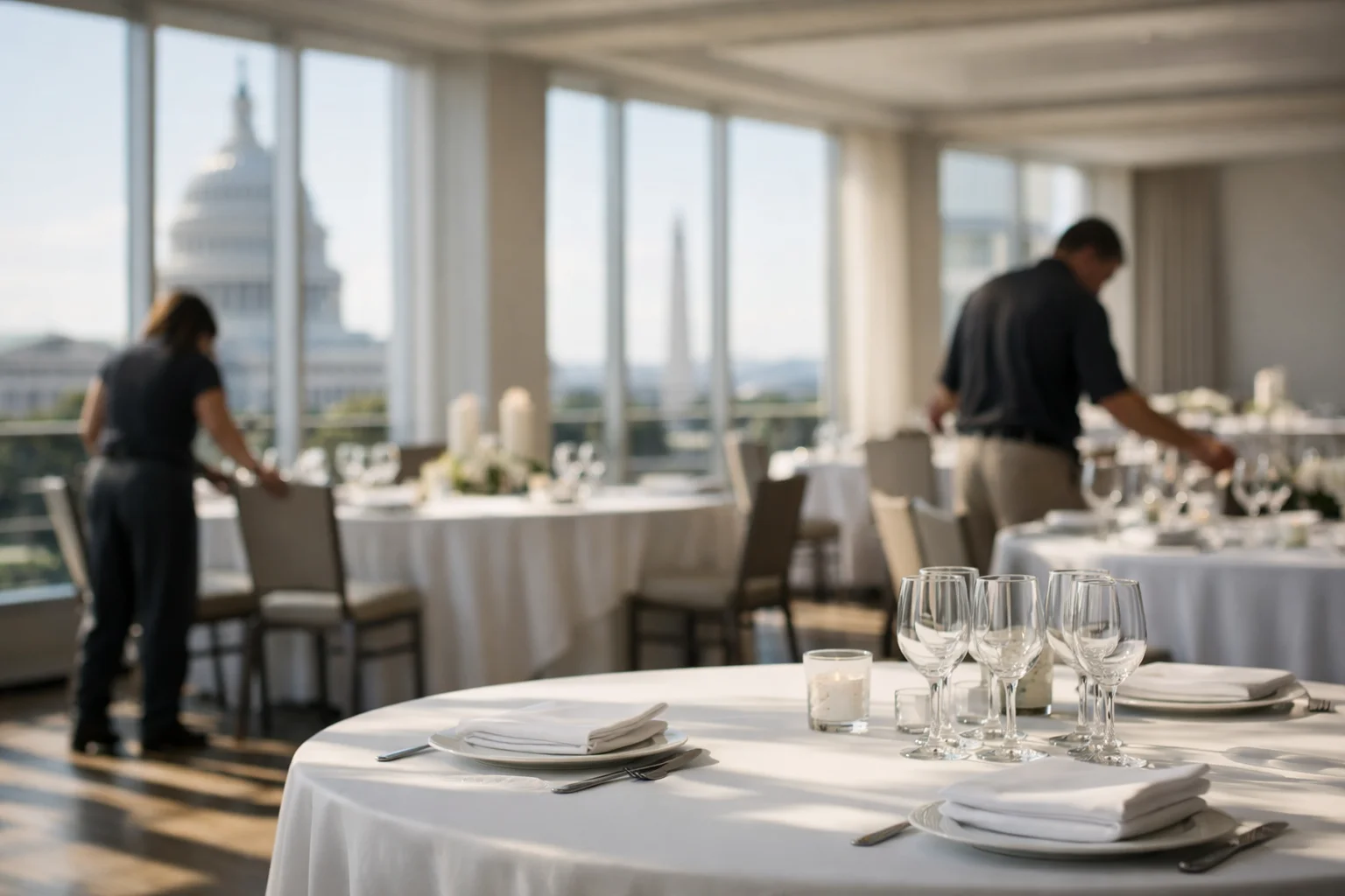 Daytime event venue in Washington DC with natural light and modern interiors