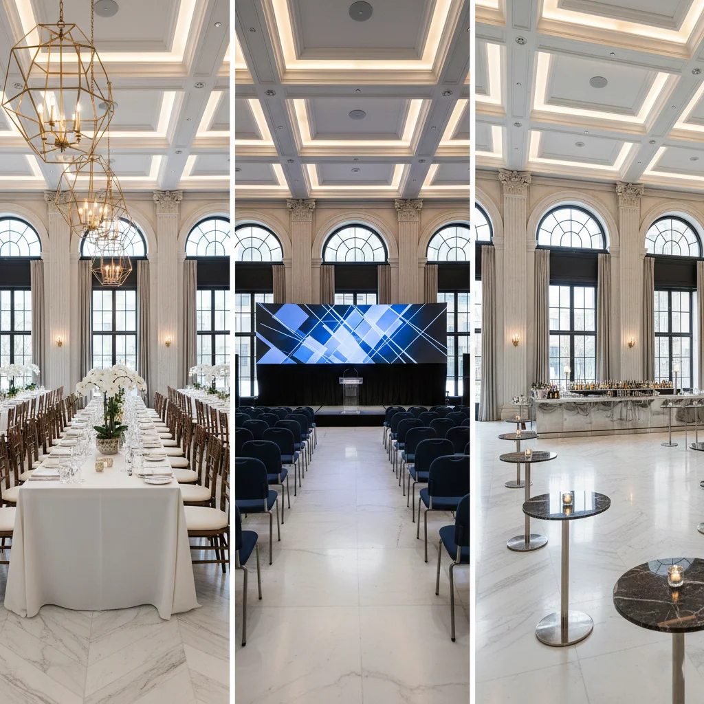 Different event layouts affecting capacity in Washington DC venues