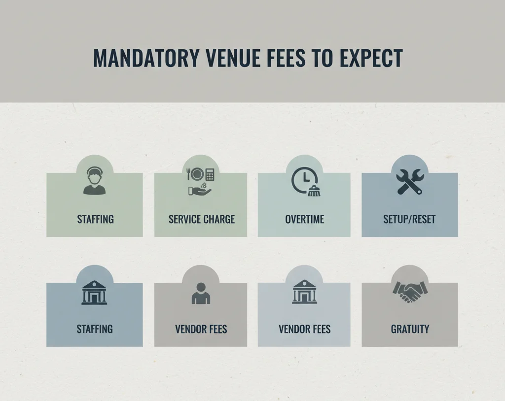 Checklist of mandatory fees charged by Washington DC event venues