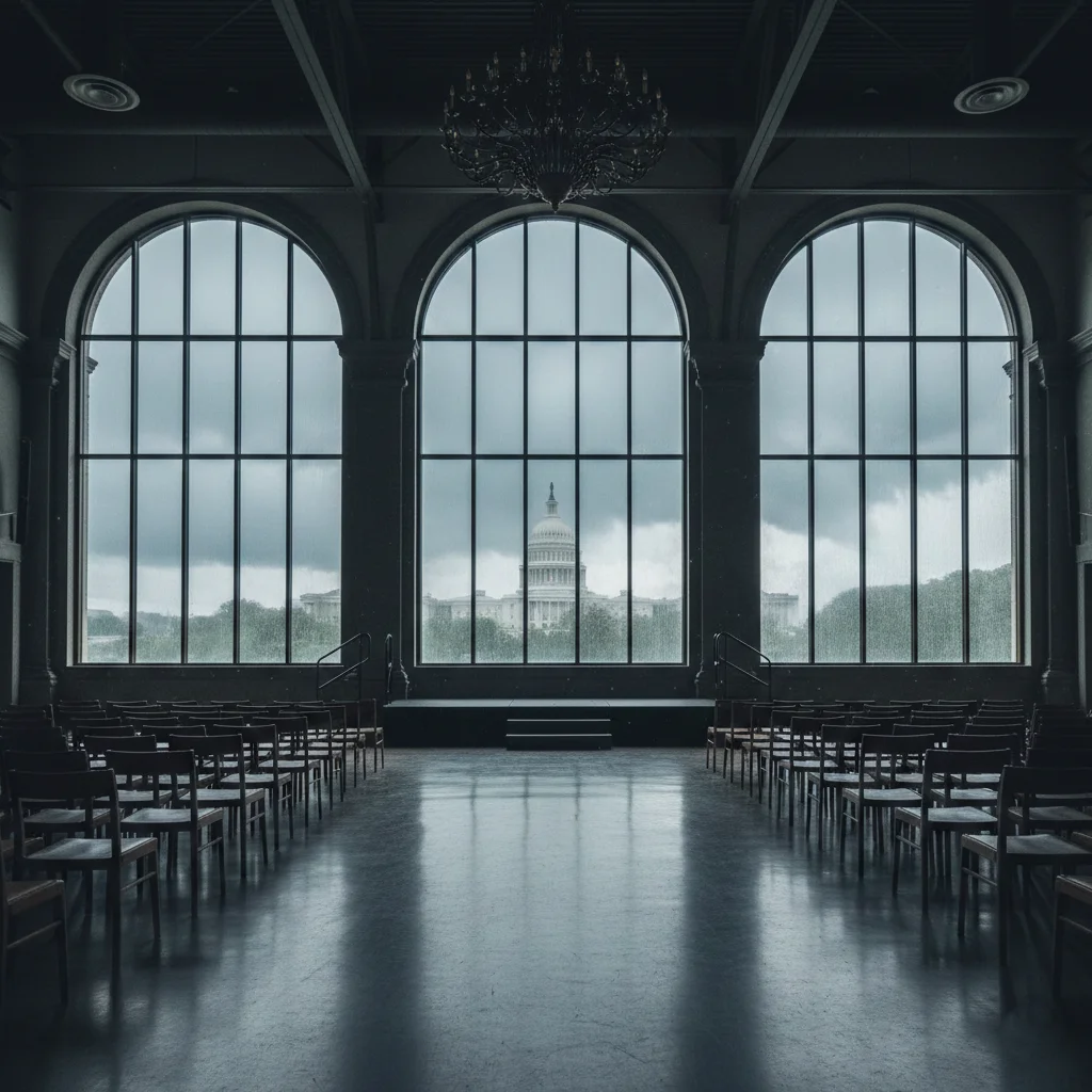 Empty Washington DC event venue illustrating force majeure risks and unexpected disruptions