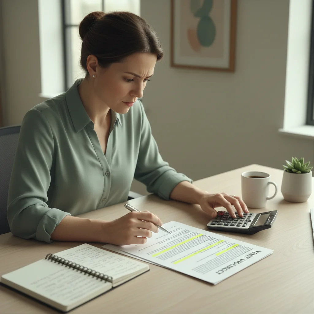 Event planner reviewing contract fees for a Washington DC event venue