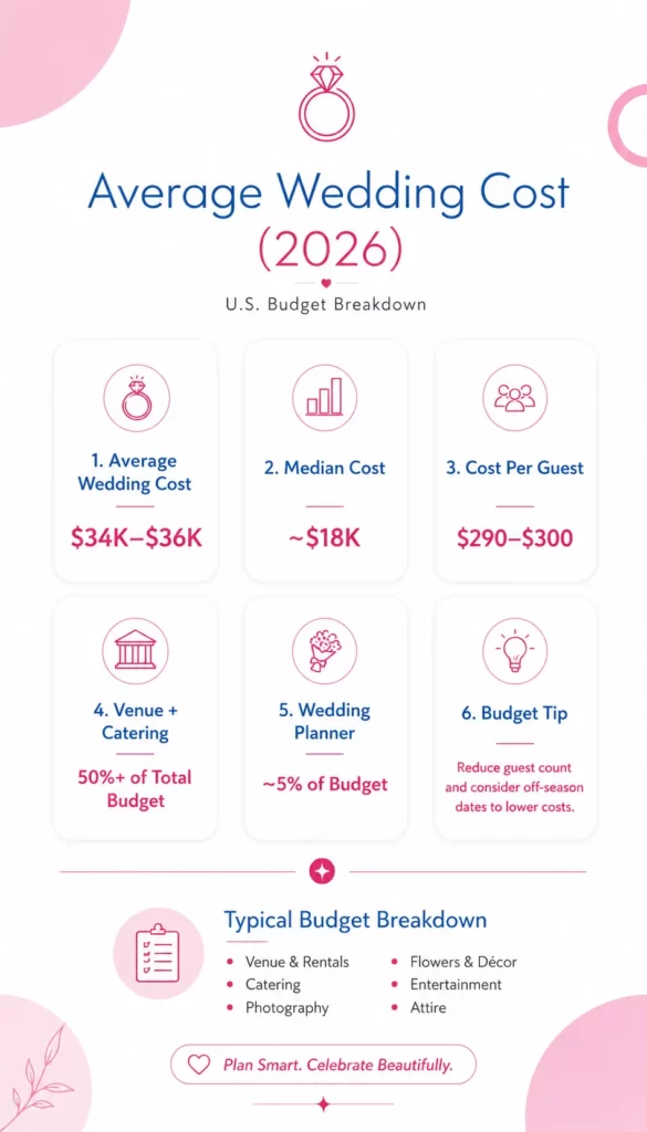 Average Wedding Cost in 2026: Complete USA Budget Breakdown