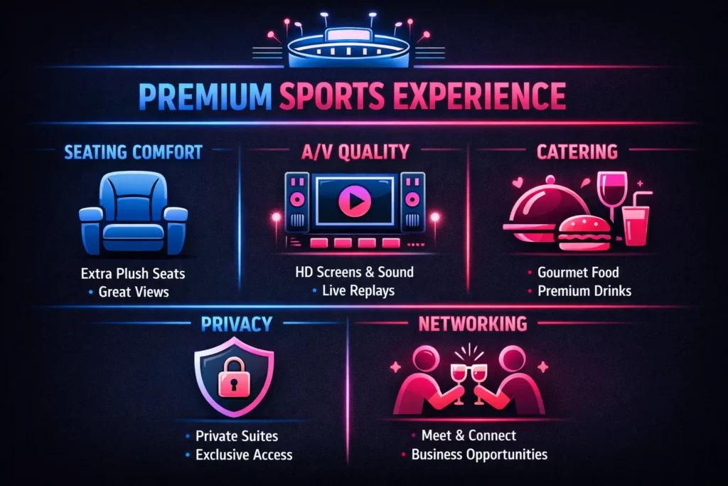 Infographic showing benefits of private watch party venues for March Madness