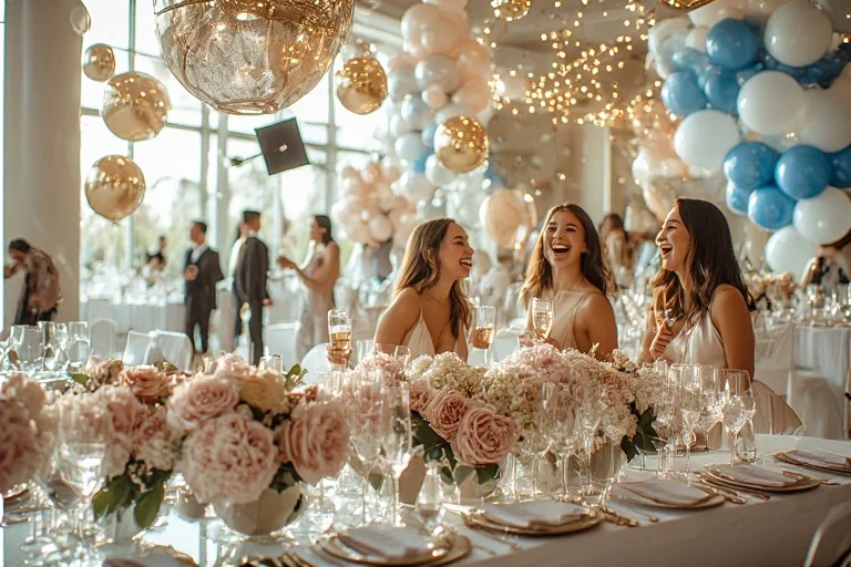 Elegant graduation party venue setup in Maryland