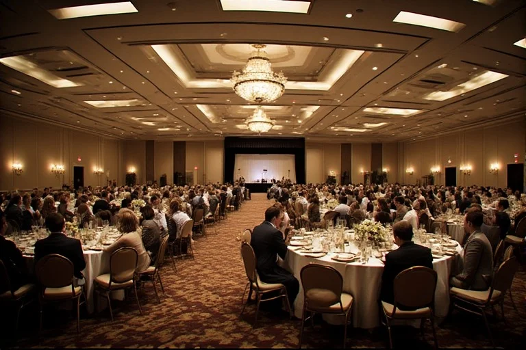 large capacity miami beach wedding venue ballroom setup with banquet seating