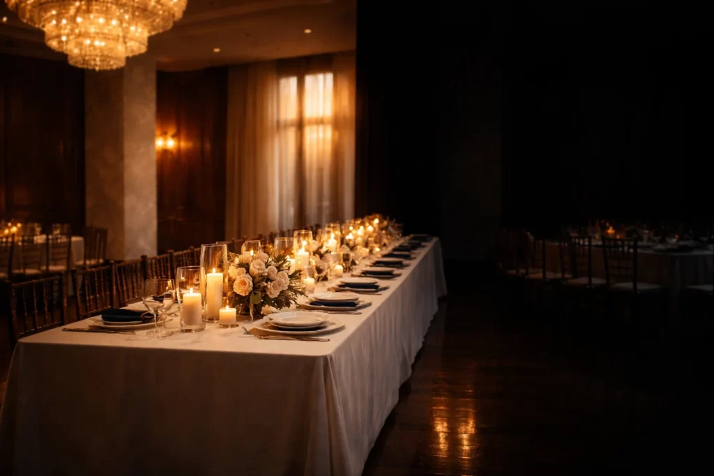 banquet hall cost comparison luxury venue pricing lighting contrast