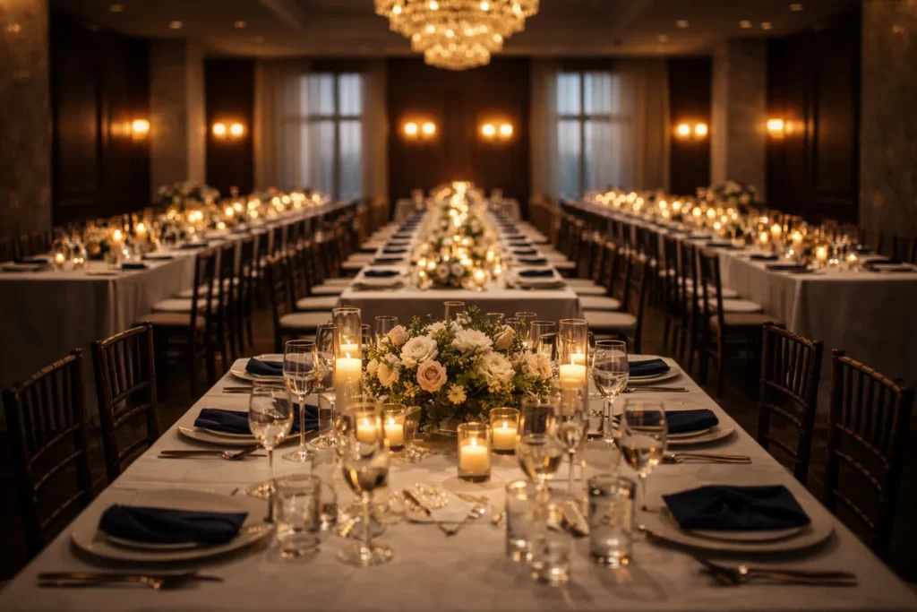 perfect banquet hall setup ready for event elegant venue final selection