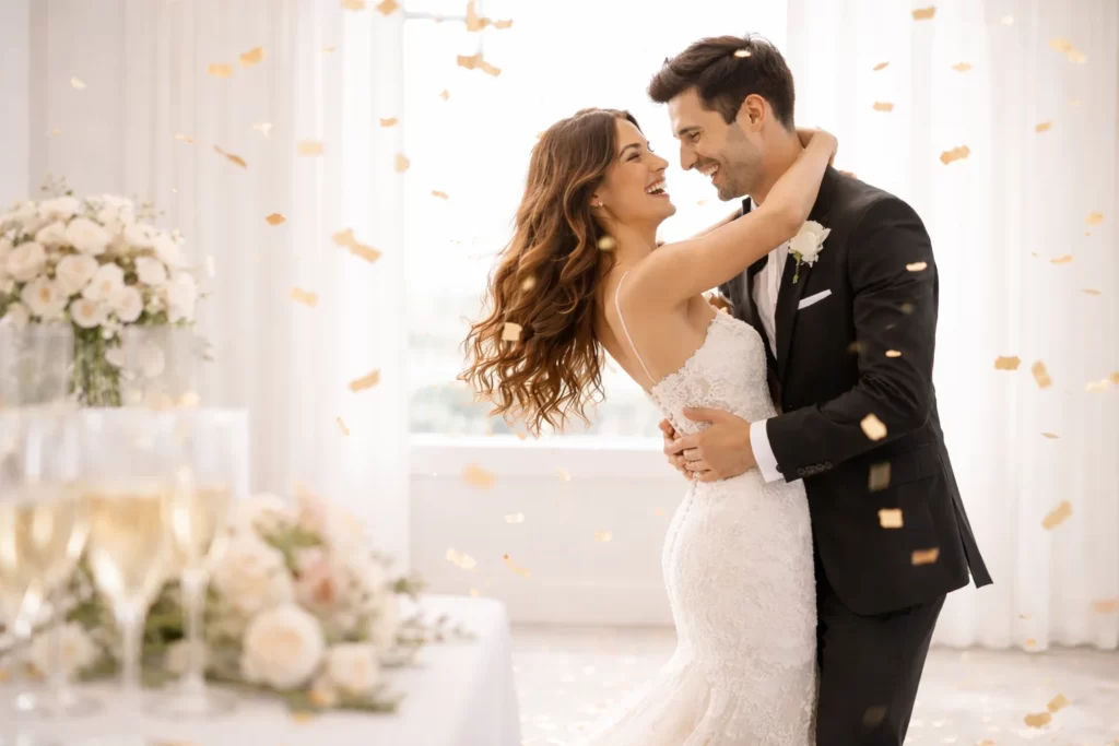 miami wedding vendors including photographer dj and florist in action