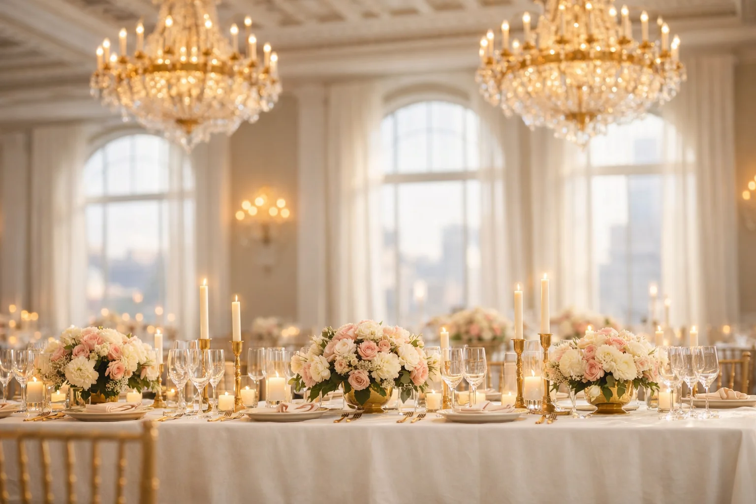 luxury wedding venue in baltimore ballroom setup elegant bright lighting reception hall