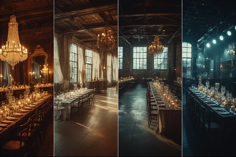 different venue styles for event space rental and halls to rent near me