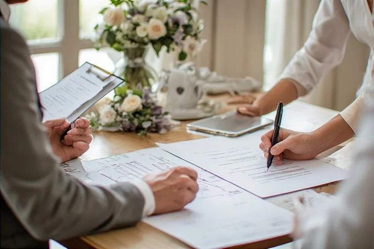 wedding venue contract and booking process