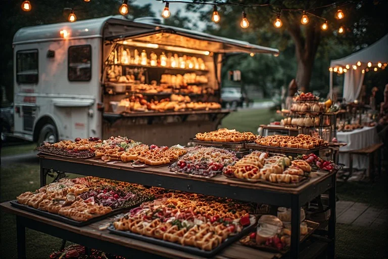 Luxury graduation party food truck catering and grazing table ideas