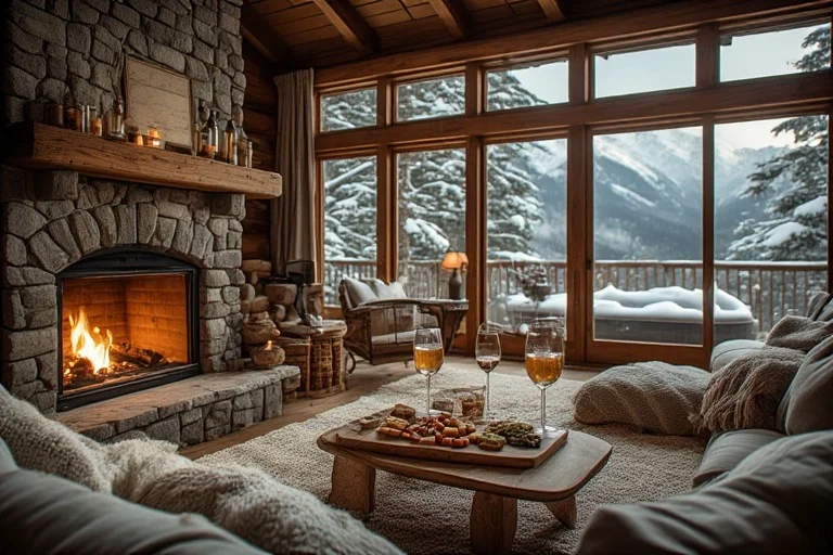 Luxury mountain cabin retreat for a cozy bachelorette weekend getaway