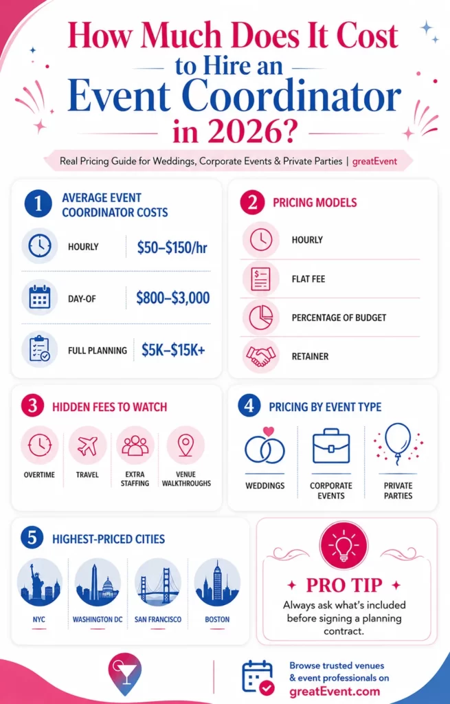 How Much Does It Cost to Hire an Event Coordinator: 2026 Pricing Guide