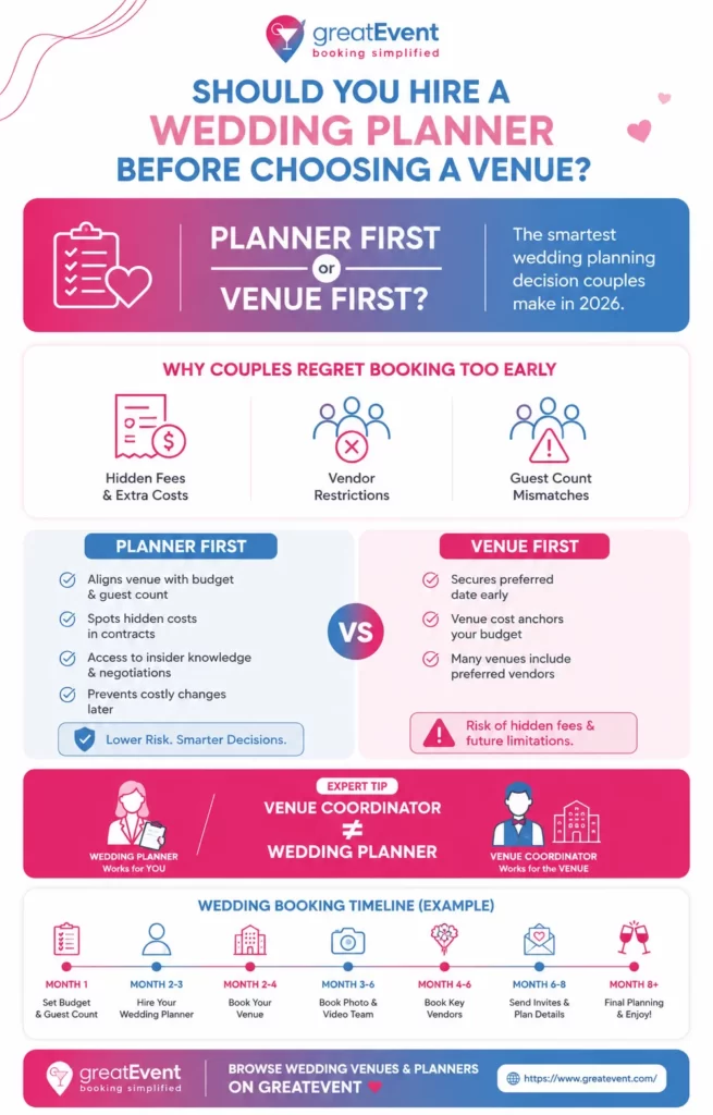 Should You Hire a Wedding Planner Before Choosing a Venue? The Smartest Wedding Decision Couples Make in 2026
