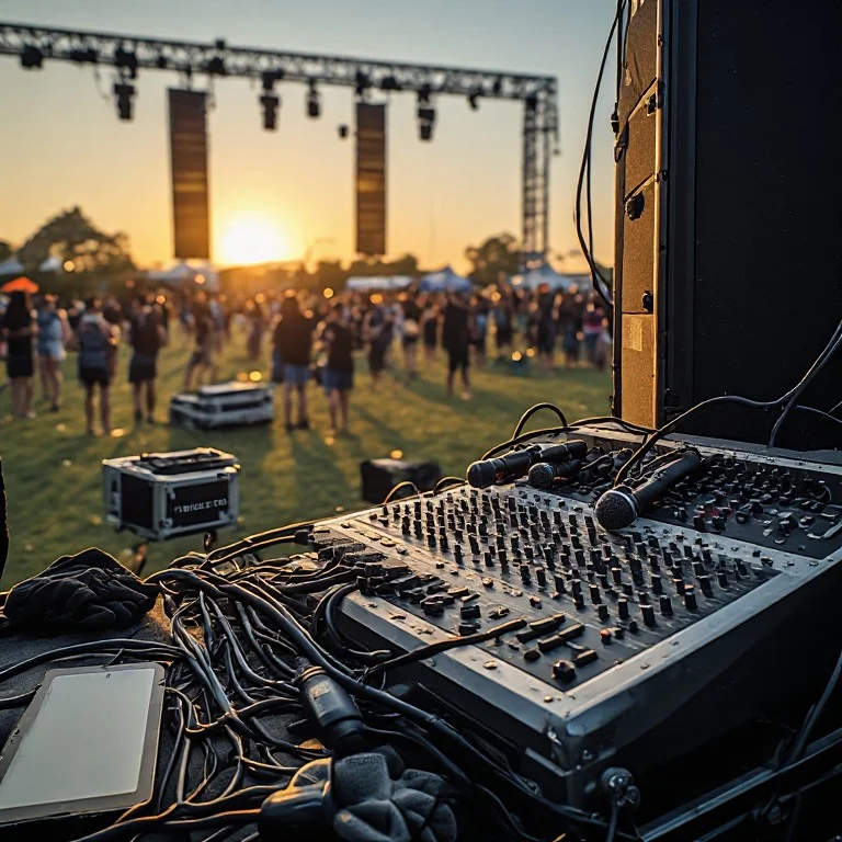Professional audio equipment for outdoor soccer watch events