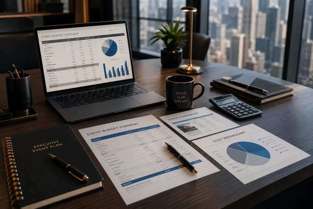 Sample corporate event budget and cost per attendee calculation