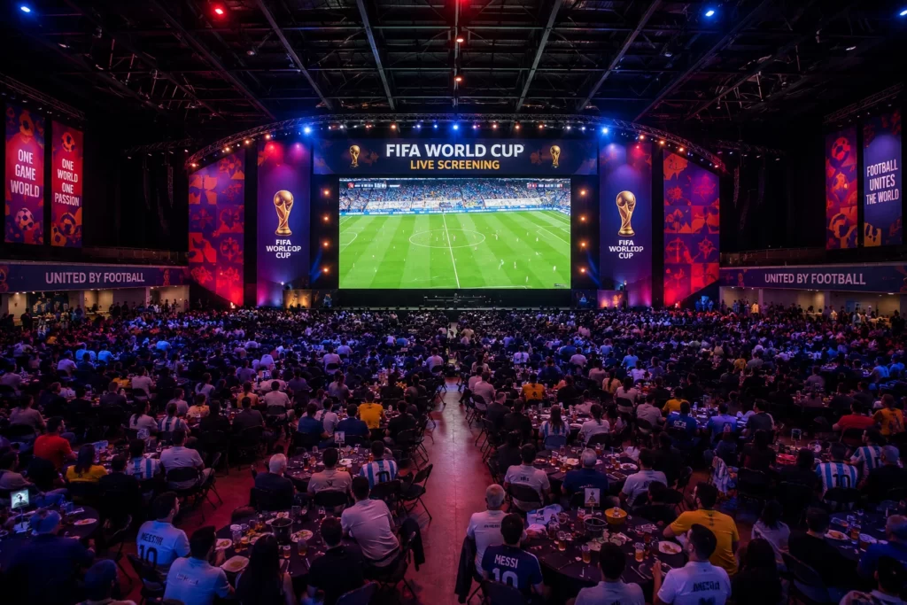 Large stadium venue for a World Cup watch party in San Antonio
