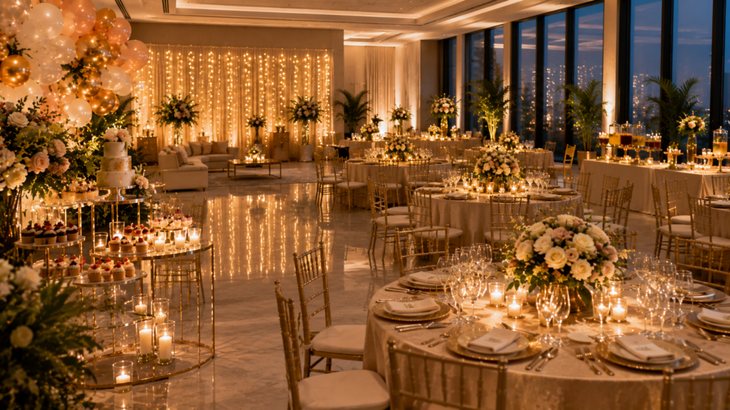Beautiful event venue ready for a successful party celebration