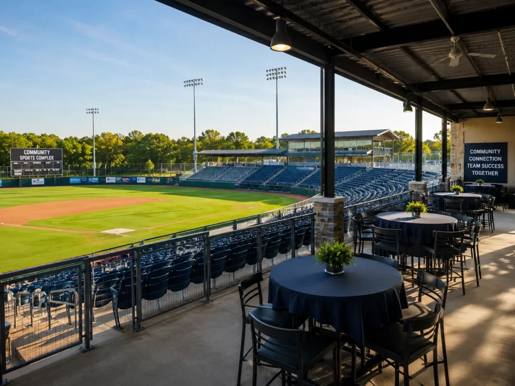 Community sports center venue for small corporate watch parties