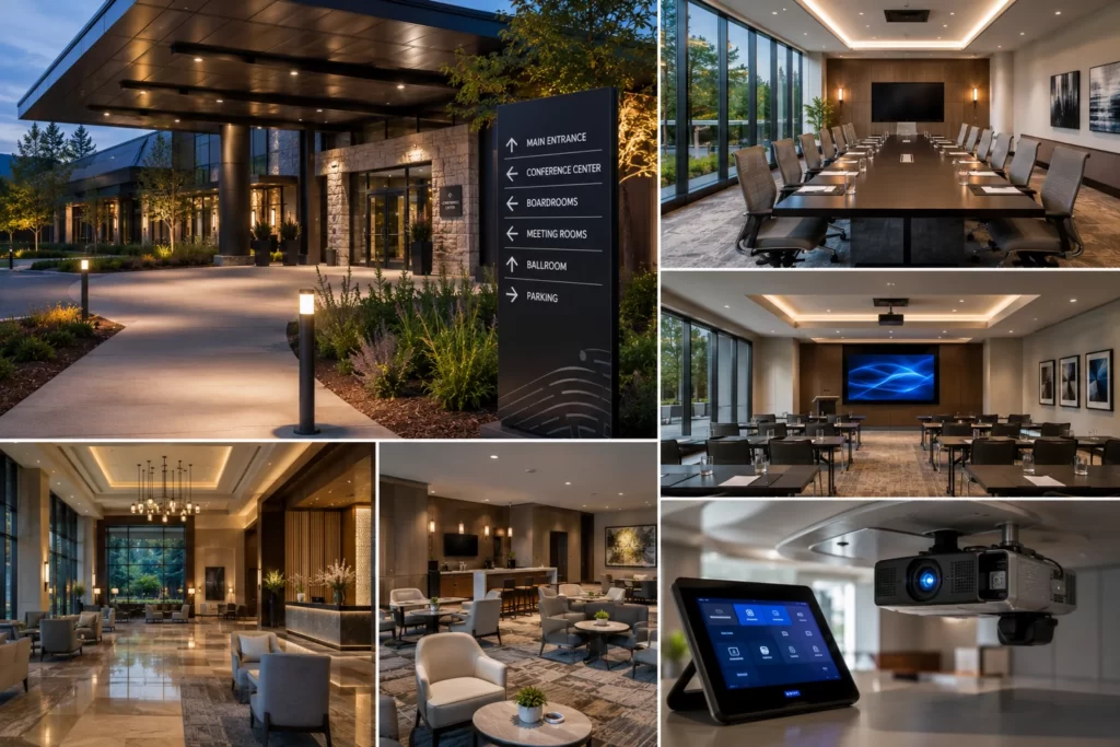 Premium corporate venue highlighting important planning considerations.