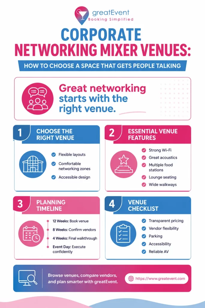 Corporate Networking Mixer Venues: How to Choose a Space That Gets People Talking