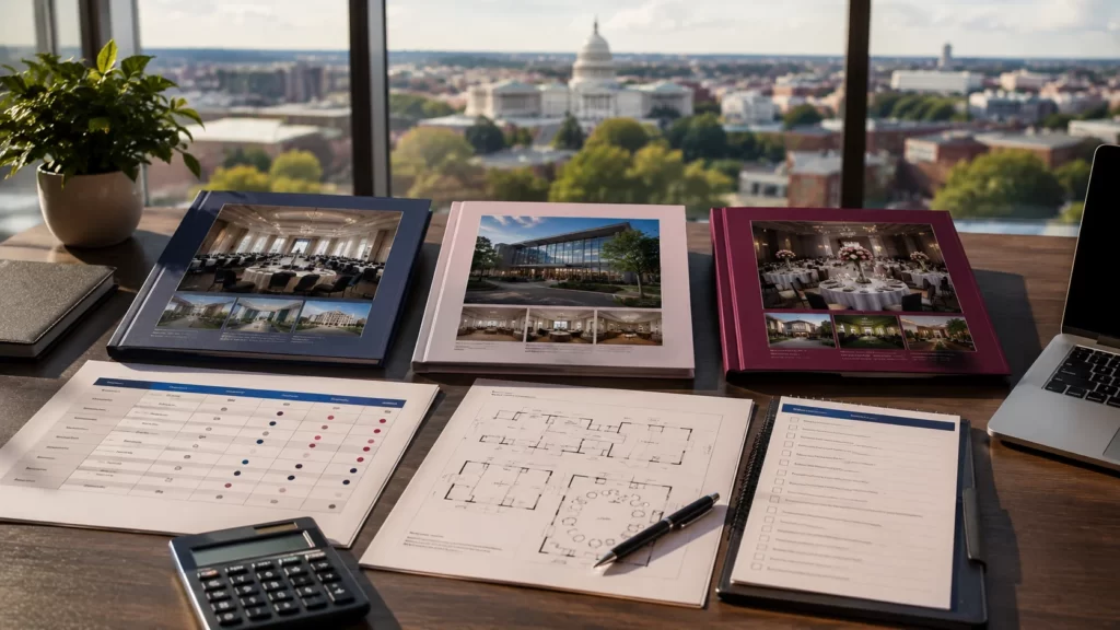 Corporate venue proposal comparison scorecard for Washington, DC