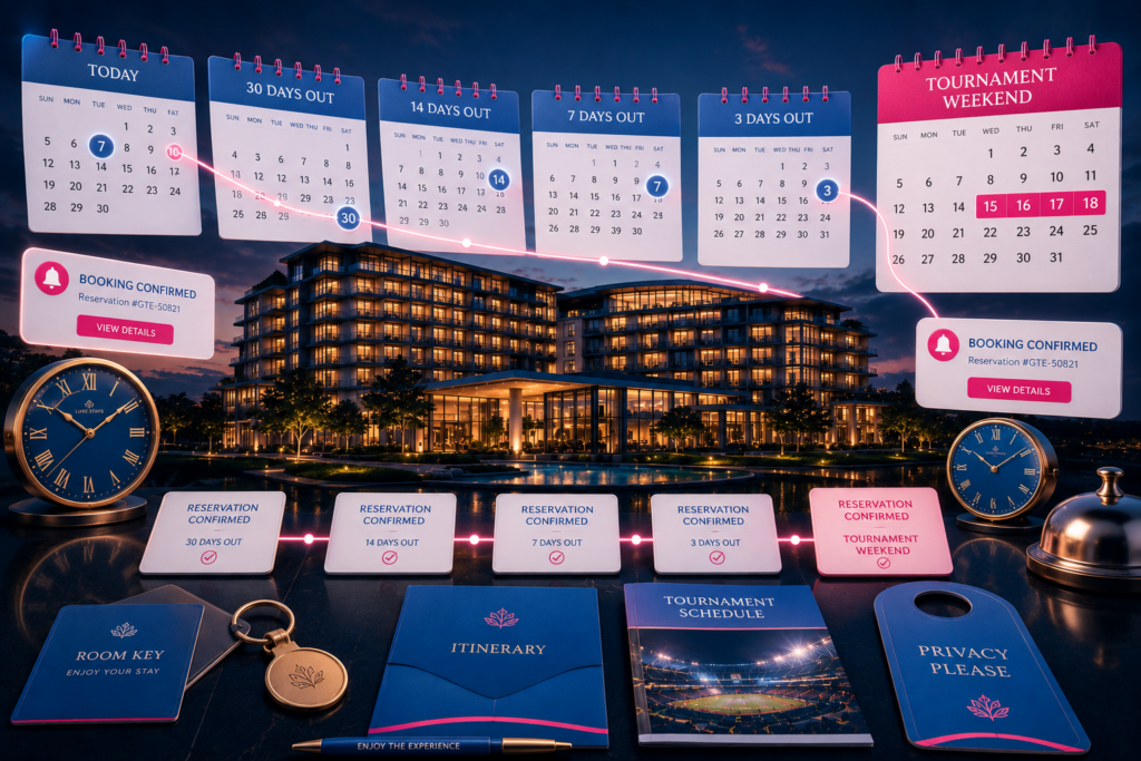 Planning hotel reservations months before tournaments